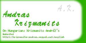 andras krizmanits business card